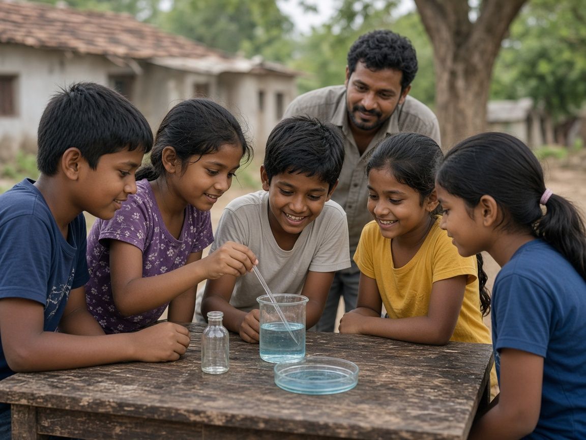 Children at an outdoor science enrichment camp